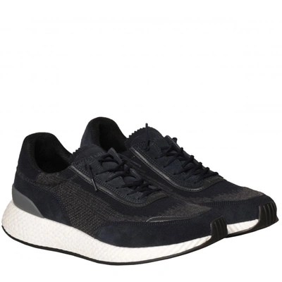 Shop Z Zegna Lace Up Trainers In Navy