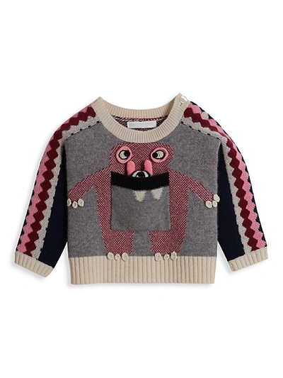 Shop Burberry Baby & Little Boy's Monster Cashmere Sweater In Grey