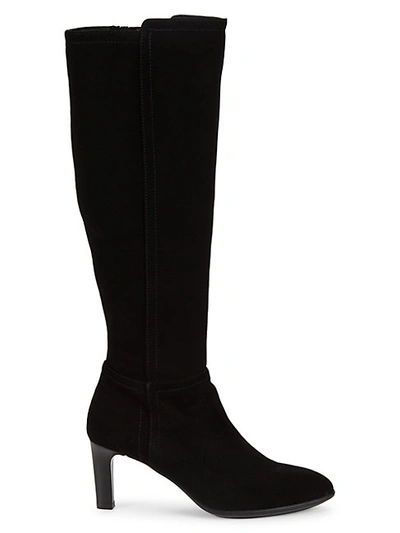 Shop Aquatalia Women's Delina Weatherproof Suede Knee-high Boots In Black