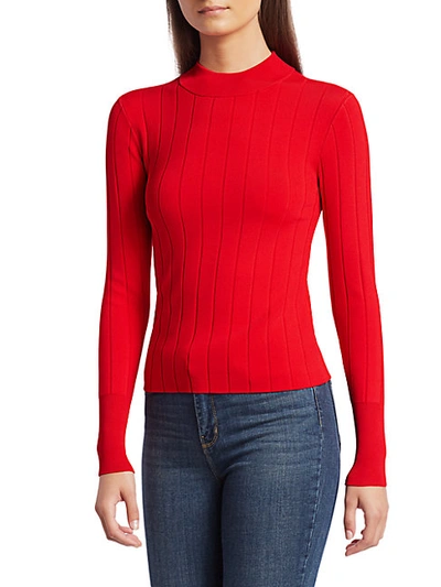 Shop A.l.c Koko Ribbed Knit Top In Red