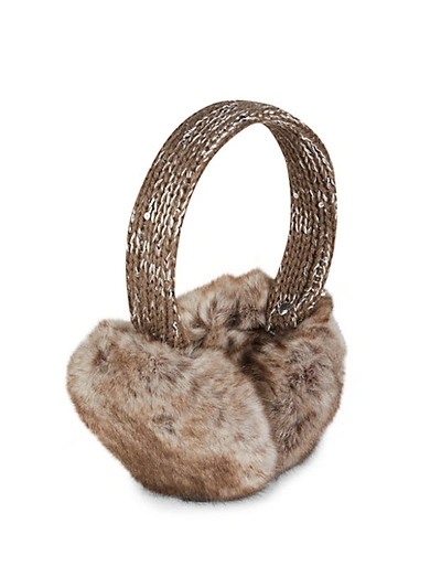 Shop Saks Fifth Avenue Faux Fur Earmuffs In Brown