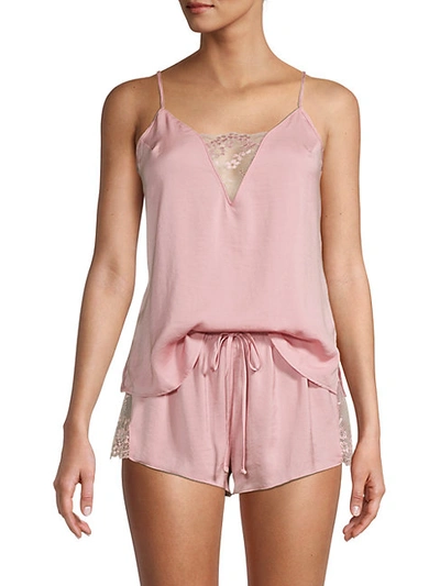Shop In Bloom 2-piece Lace Cami Top & Short Sleepwear Set In Ivory