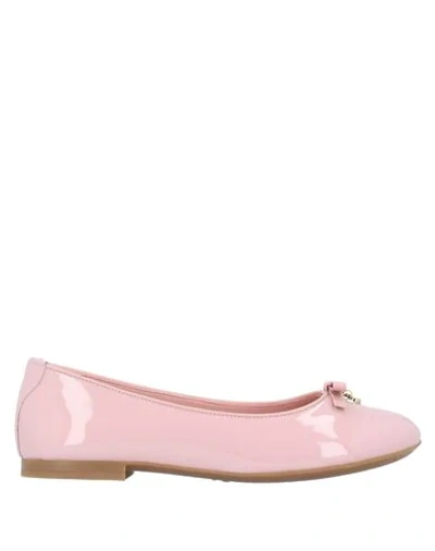 Shop Dolce & Gabbana Ballet Flats In Pastel Pink