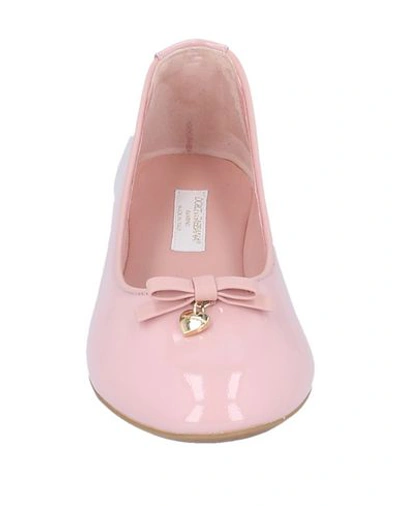 Shop Dolce & Gabbana Ballet Flats In Pastel Pink