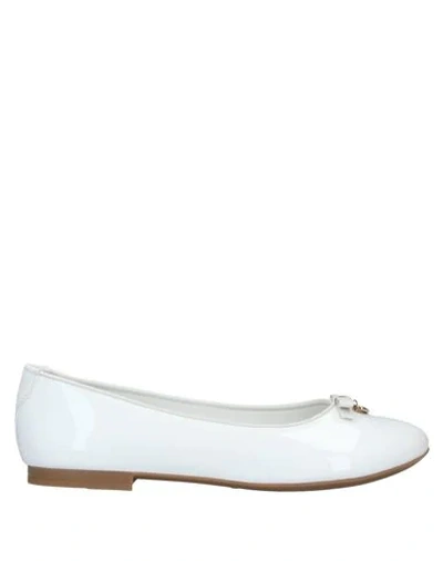 Shop Dolce & Gabbana Ballet Flats In Ivory