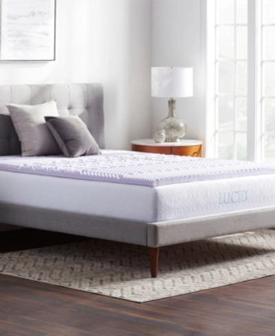 Shop Lucid Dream Collection By  5-zone Lavender Memory Foam Mattress Topper, Queen In Purple