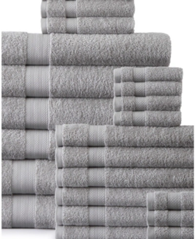 Shop Addy Home Fashions Plush Towel Set - 24 Piece Bedding In Platinum