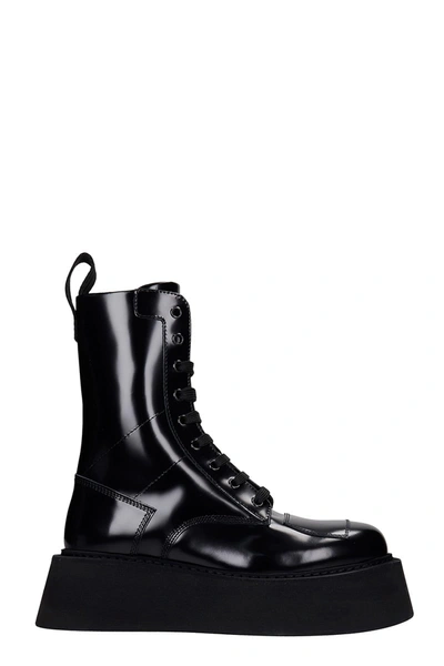 Shop Gcds Gilda Commando Combat Boots In Black Leather