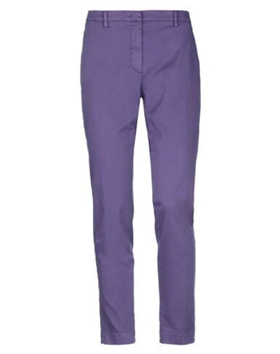 Shop Mason's Woman Pants Purple Size 2 Cotton, Elastane