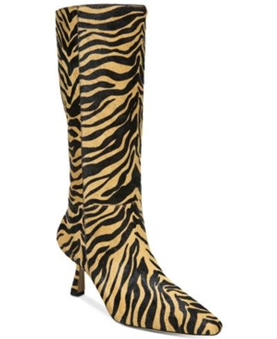 Shop Sam Edelman Women's Samira Kitten-heel Tall Boots Women's Shoes In New Nude Zebra