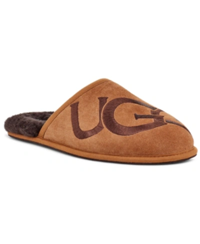Shop Ugg Men's Scuff Logo Slipper Men's Shoes In Chestnut/esp