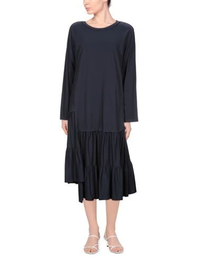 Shop Mm6 Maison Margiela Woman Midi Dress Midnight Blue Size Xl Cotton, Elastane
