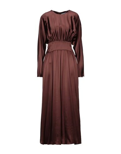 Shop Deitas Long Dress In Dark Brown