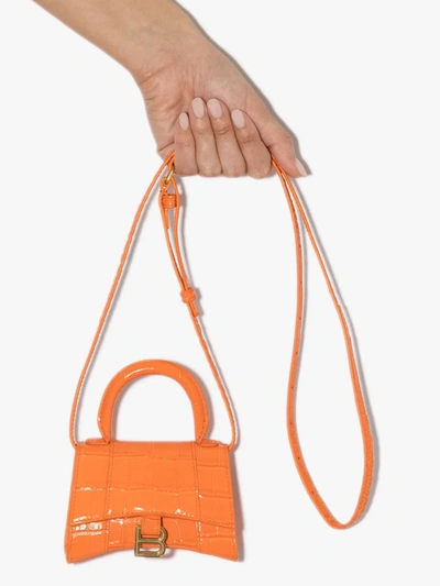 Shop Balenciaga 'hourglass' Mini-tasche In Orange