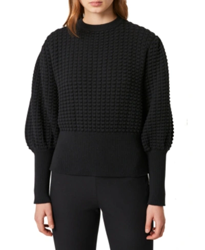 Shop French Connection Mozart Textured Cotton Sweater In Black