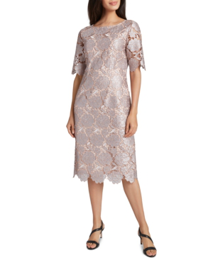 tahari lace sheath dress