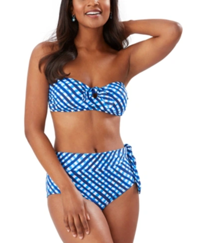 Shop Tommy Bahama Harbour Island Bandeau Bikini Top Women's Swimsuit In Azure Blue