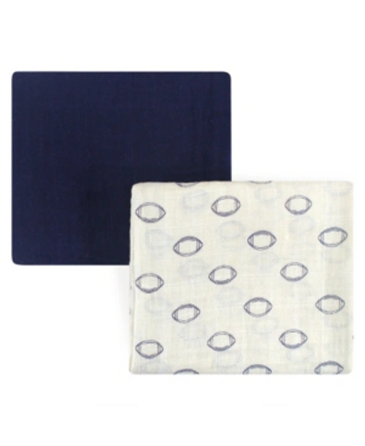 Shop Hudson Baby Muslin Swaddle Blanket, 2-pack, One Size In Football
