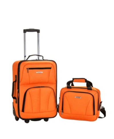 Shop Rockland 2-pc. Pattern Softside Luggage Set In Orange