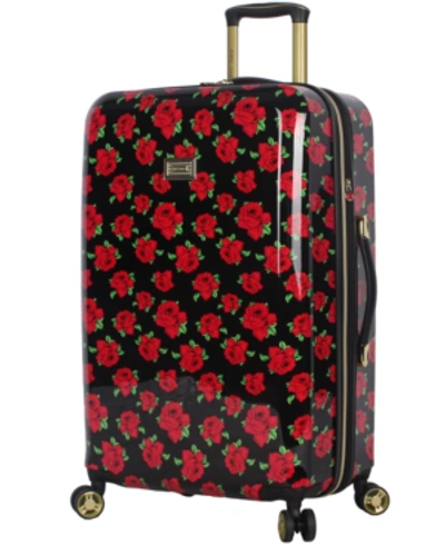Betsey Johnson 26" Check-in Spinner In Covered Roses