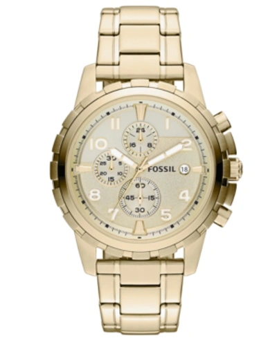 Shop Fossil Men's Chronograph Dean Gold-tone Stainless Steel Bracelet Watch 45mm