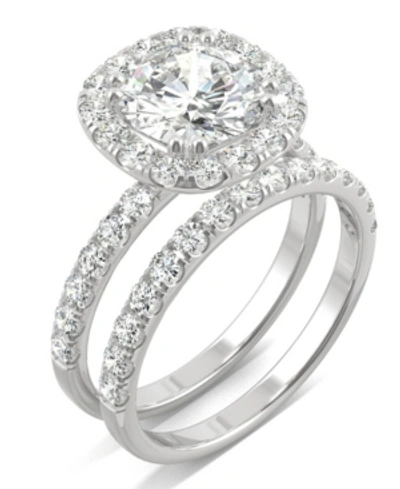Charles & Colvard Moissanite Bridal Set (2-7/8 Ct. T.w. Diamond Equivalent) In 14k White Gold In White Gold