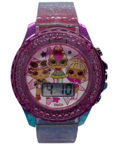 Shop Accutime Kid's Lol Surprise Digital Rainbow Glitter Silicone Strap Watch 34mm In Multi