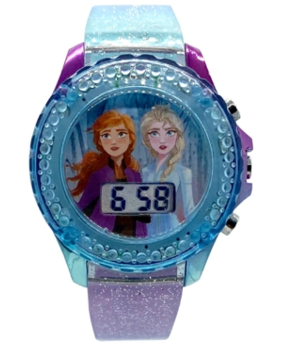 Shop Accutime Kid's Frozen 2 Digital Glitter Silicone Strap Watch 34mm In Multi