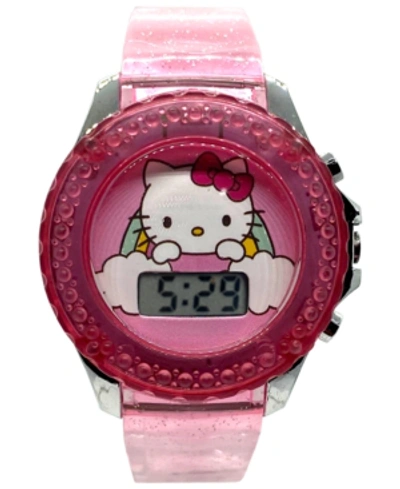 Shop Accutime Kid's Hello Kitty Digital Pink Silicone Strap Watch 34mm