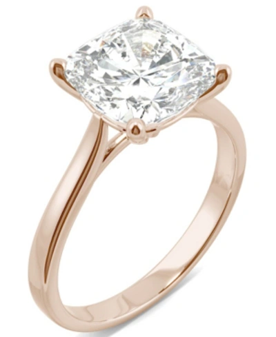 Shop Charles & Colvard Moissanite Cushion Solitaire Ring (3-1/3 Ct. Tw.) In 14k White, Yellow Or Rose Gold