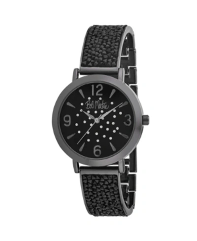 Bob Mackie Women's Black Alloy Bracelet Glitz Watch, 36mm In Black