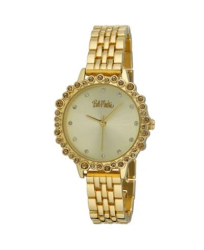 Shop Bob Mackie Women's Gold-tone Alloy Bracelet Crystal Bezel Watch, 31mm