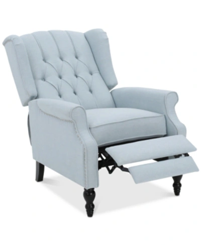 Shop Noble House Charles Fabric Recliner In Light Sky