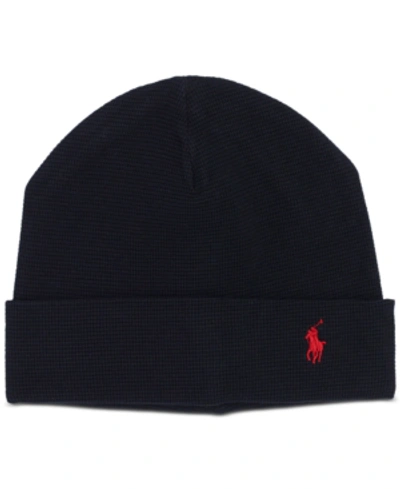 Shop Polo Ralph Lauren Men's Thermal Beanie In Black