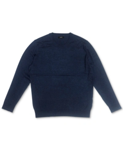 Shop Alfani Men's Solid Crewneck Sweater, Created For Macy's In Indigo