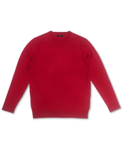 Shop Alfani Men's Solid Crewneck Sweater, Created For Macy's In Jester Red