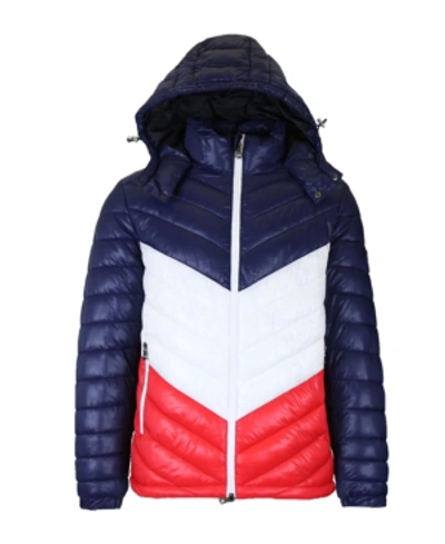 Galaxy By Harvic Men's Heavyweight Quilted Hooded Puffer Bubble Jacket In Multi 1