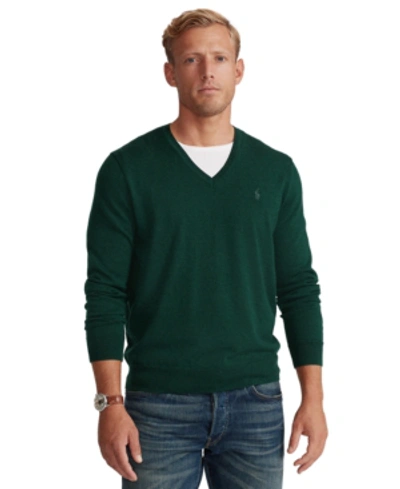Shop Polo Ralph Lauren Men's Washable Merino Wool Sweater In College Green Heather