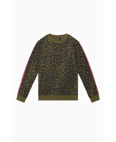 Shop Wesc Men's Miles Stripe Leopard Camo Sweatshirt