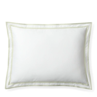 Shop Ralph Lauren Spencer Border Throw Pillow In Wht And Sage