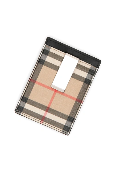 Shop Burberry Vintage Check Cardholder In Black,beige,red