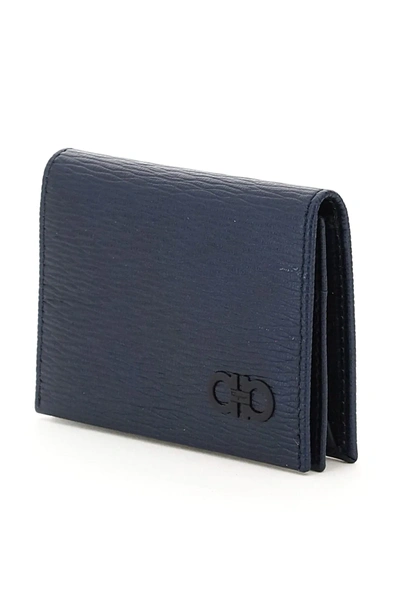 Shop Ferragamo Gancini Card Holder In Blue
