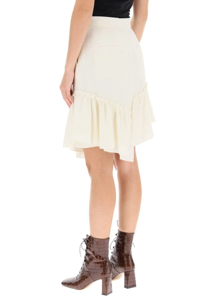 Shop Max Mara Acca Mini Skirt With Ruffles In White