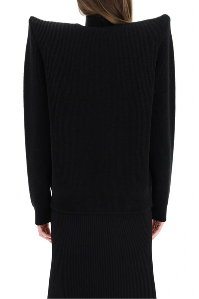 Shop Balenciaga High Neck Pagoda Sweater In Black