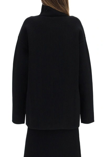 Shop Balenciaga Turtleneck Sweater In Technical Knit In Black