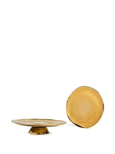 Bitossi Home La Tavola Scomposta Cake Stand In Gold