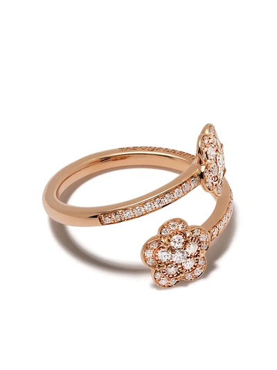 Shop Pasquale Bruni 18kt Rose Gold Figlia Dei Fiori Diamond Ring In Pink
