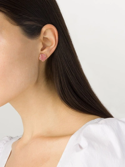 Pasquale Bruni Women's Petit Joli 18k Rose Gold, Pink Chalcedony, & Diamond Flower Stud Earrings In Pink