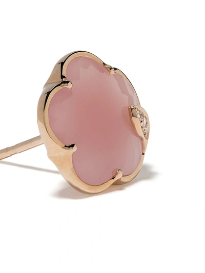 Shop Pasquale Bruni 18kt Rose Gold Bon Ton Rose Quartz And Diamond Studs In Pink