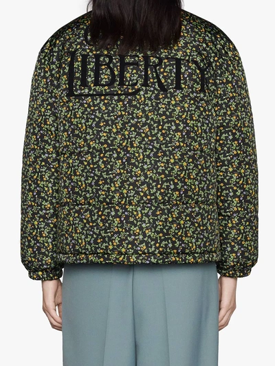 Shop Gucci X Liberty London Down-feather Jacket In Green